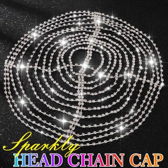 1920s Crystal Cap Headpiece Flapper Cap Headband Roaring 20s Headpiece Rhineston - Picture 2 of 7